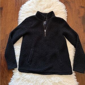 Abercrombie black fleece quarter zip